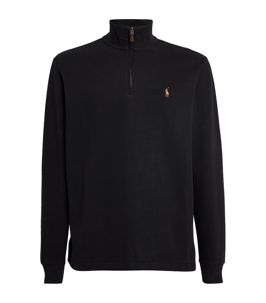 Polo Ralph Lauren Black Cotton Quarter-Zip Sweater