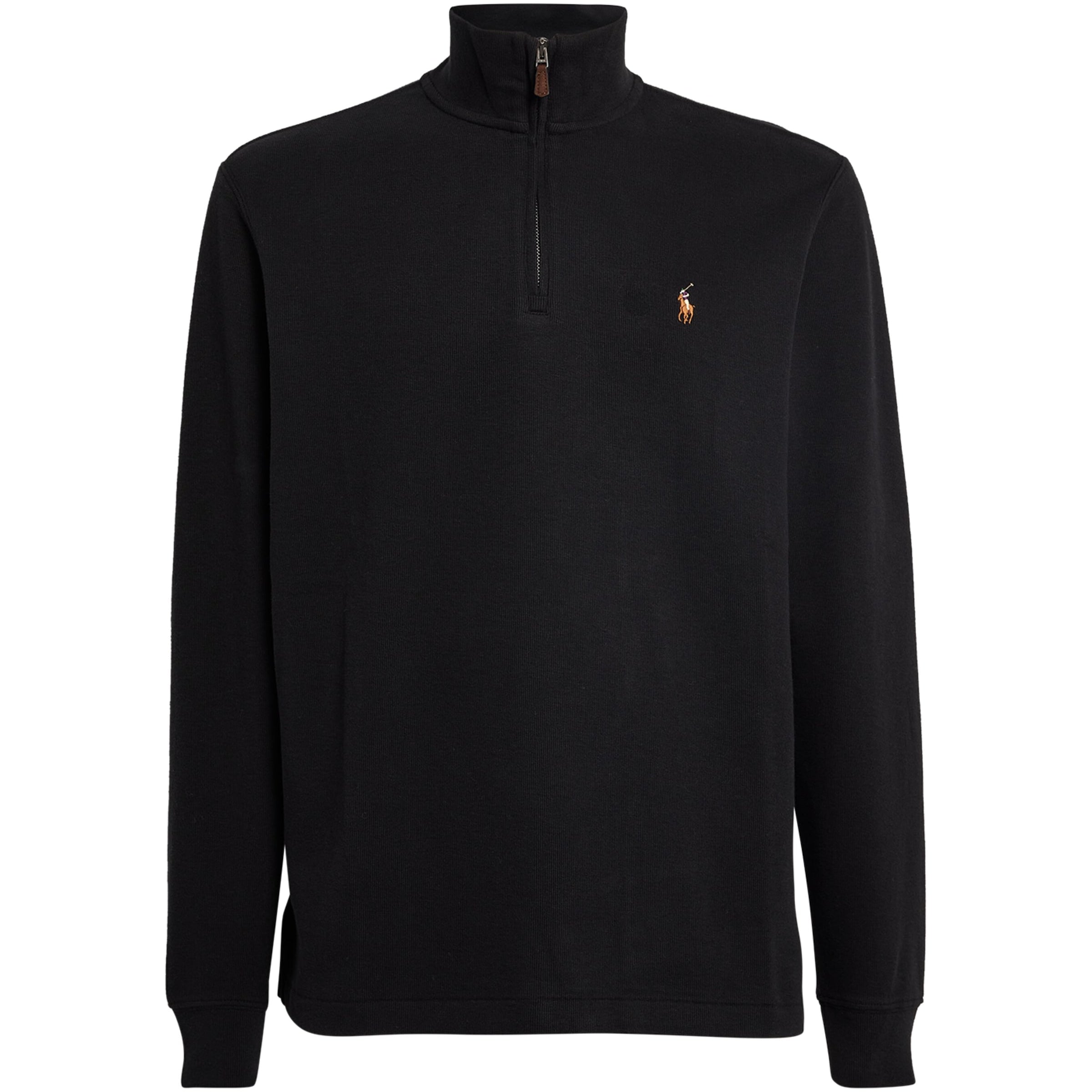 Polo Ralph Lauren Black Cotton Quarter-Zip Sweater