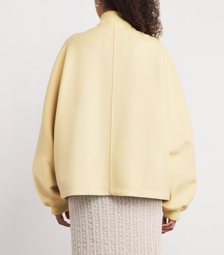 Yellow Virgin Wool Bomber Jacket
