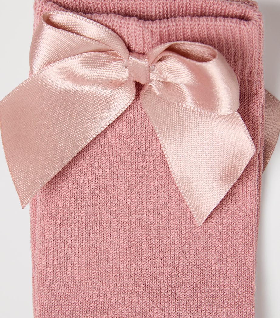 Meia Pata Satin-Bow Knee-High Socks