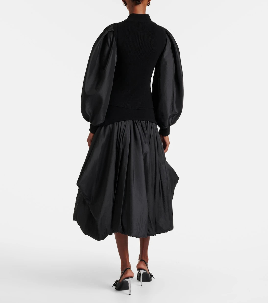 Simkhai - Jackie taffeta-trimmed knitted top