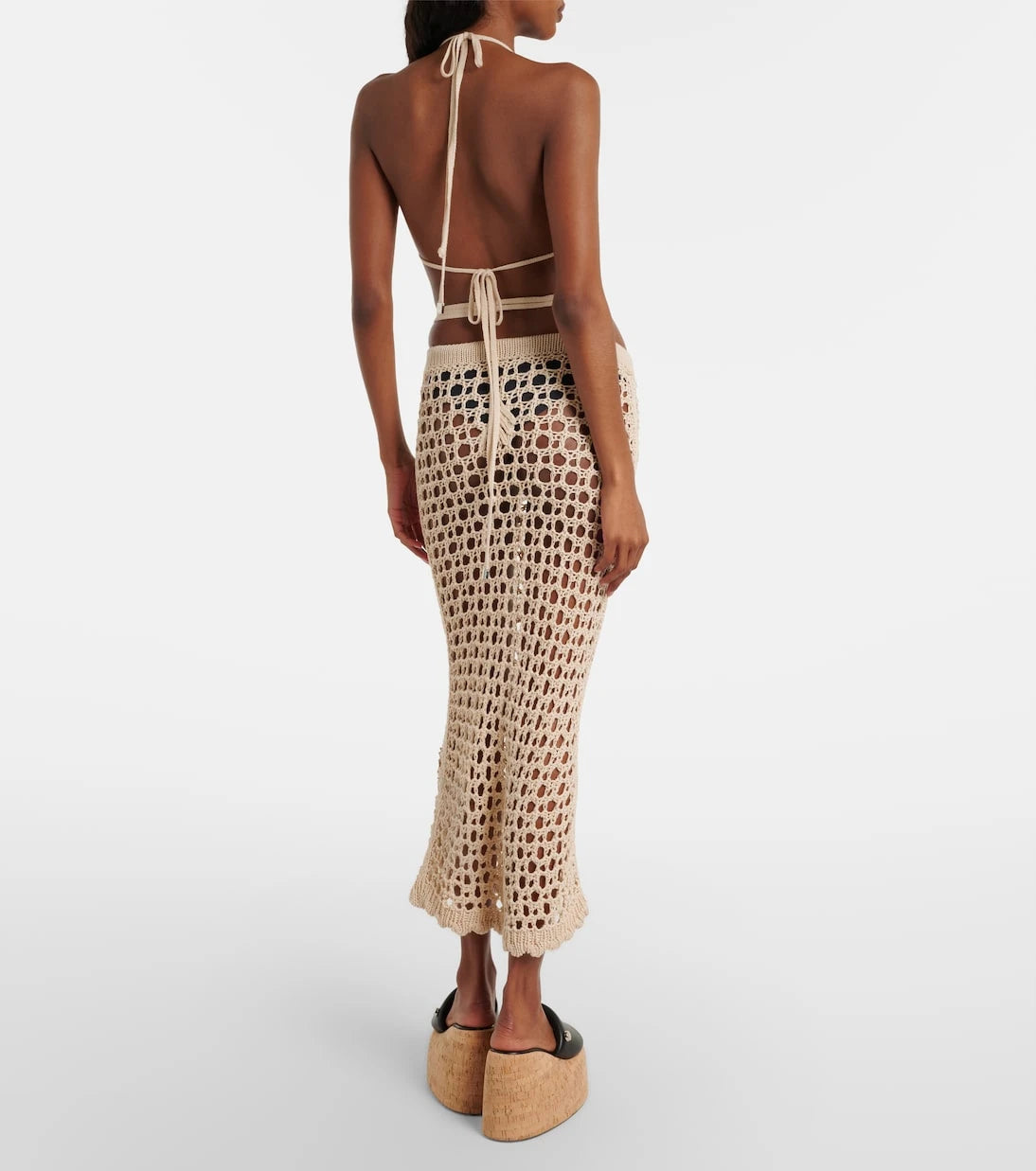 The Attico - Open-knit cotton beach cover-up