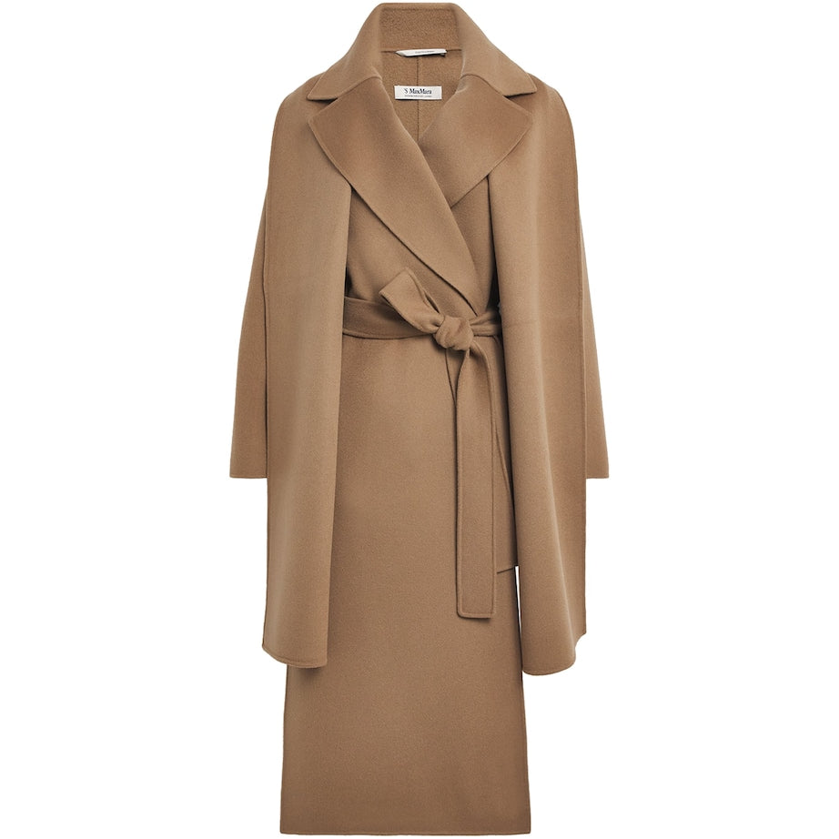 Beige Virgin Wool Silk-Lined Overcoat