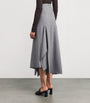 Fabiana Filippi Grey Wool-Blend Asymmetric Midi Skirt