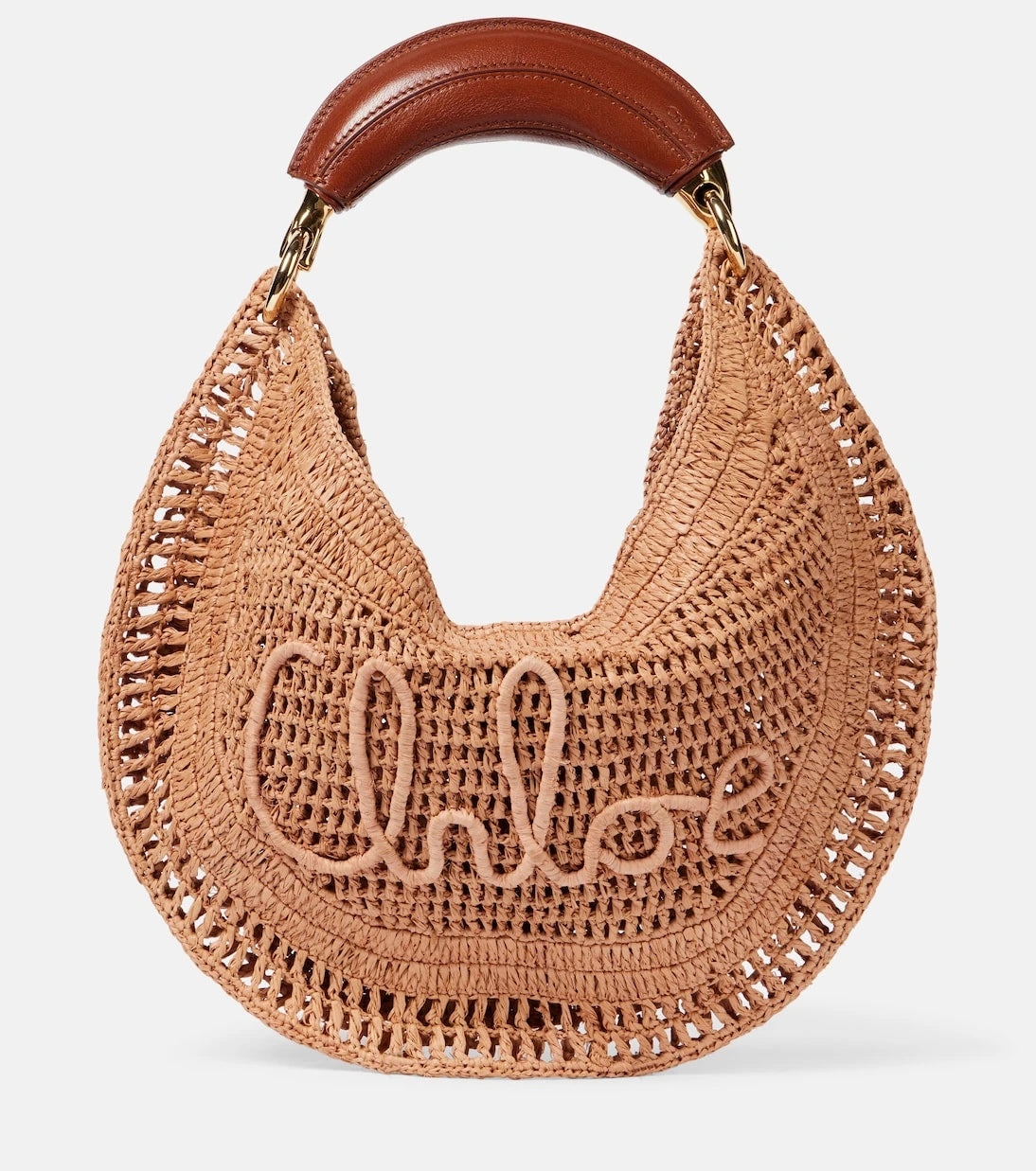 Chloé - Summer Banana raffia-effect shoulder bag