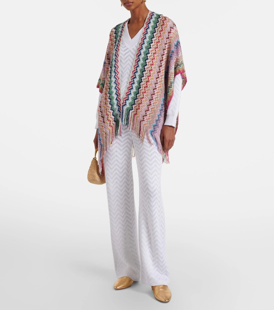 Missoni - بونشو بشراشيب بنمط متعرج