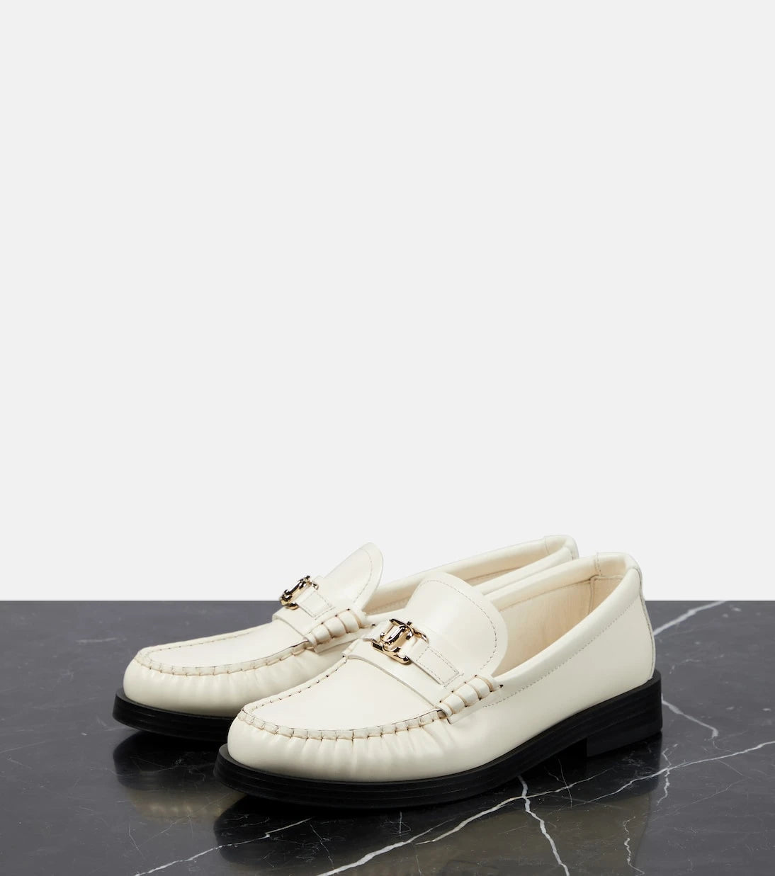 Jimmy Choo - Addie logo leather loafers
