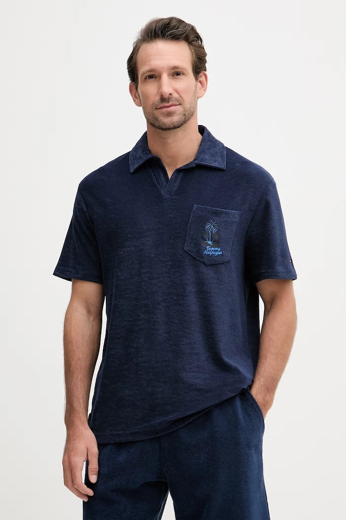 Tommy Hilfiger тениска с яка мъжка с памук SUMMER