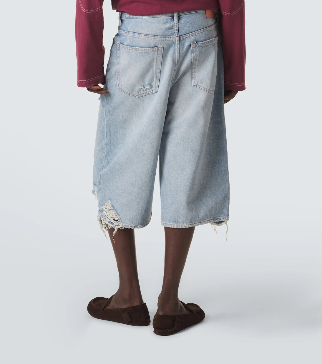 Acne Studios - Distressed denim Bermuda shorts
