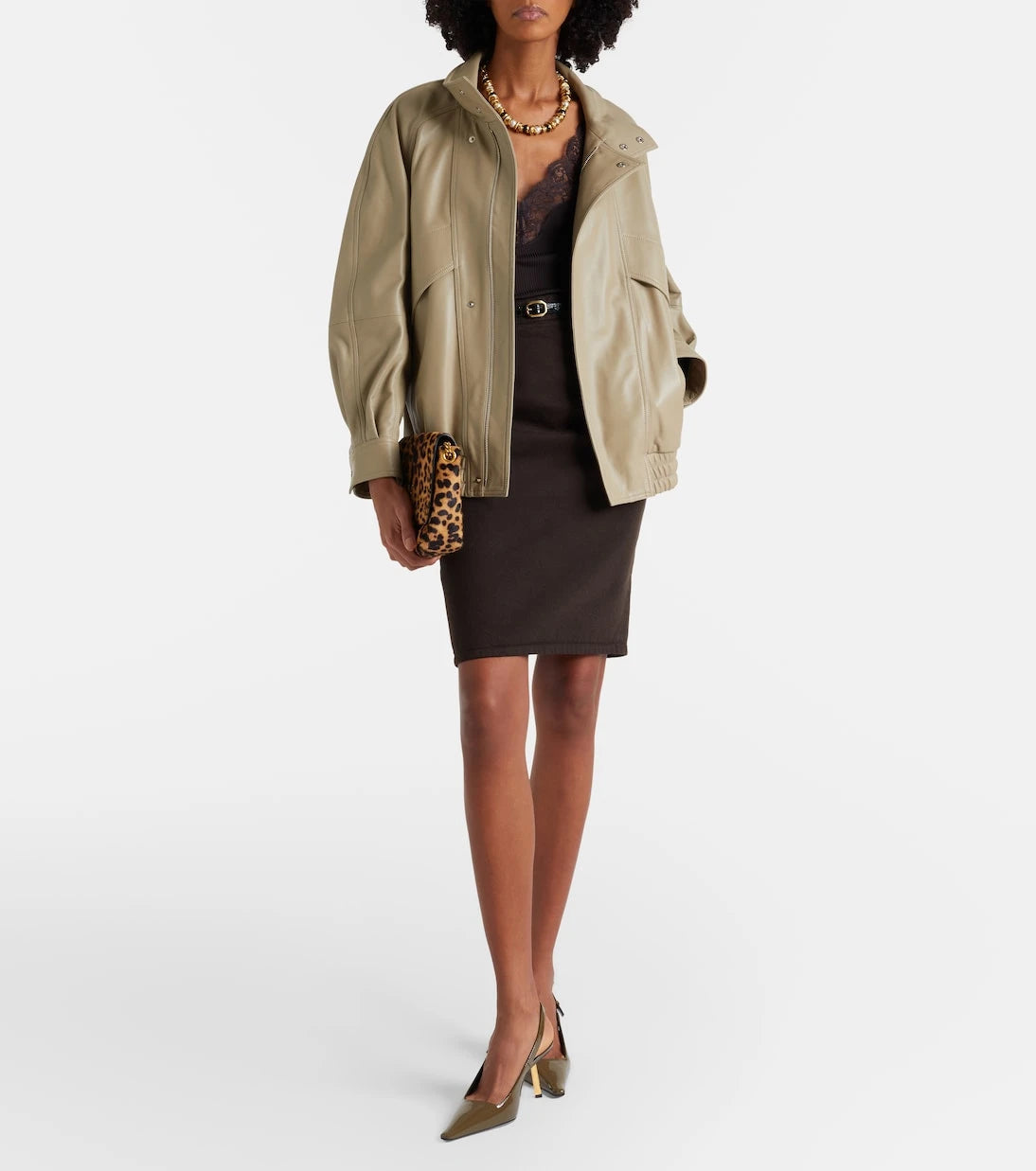 Nour Hammour - Ariste leather bomber jacket