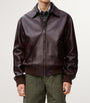 Burgundy Leather Aviator Jacket