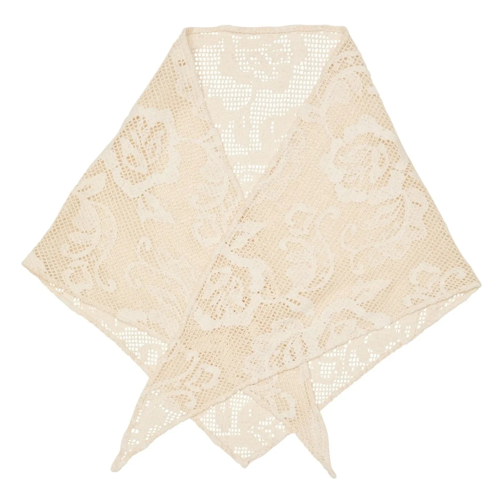 Becksöndergaard - Croflora Cotton Triangle Scarf | Cream