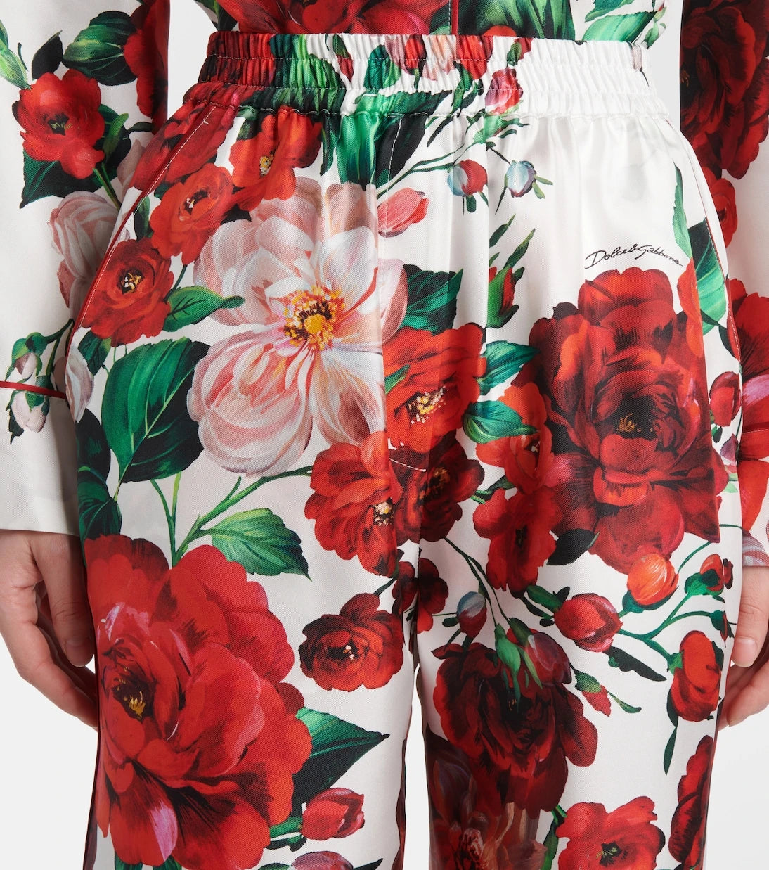 Dolce&Gabbana - Floral silk satin wide-leg pants
