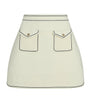 White Knitted Pocket-Detail Mini Skirt