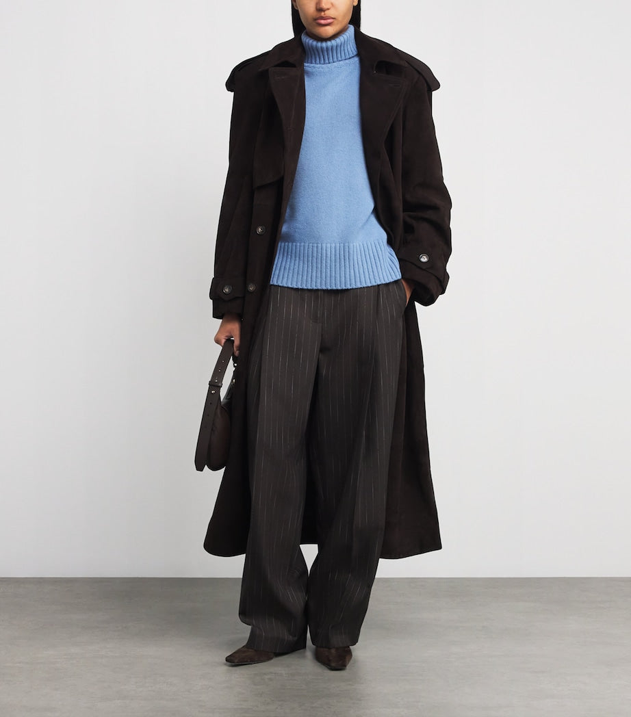 Harrods Blue Cashmere Rollneck Sweater