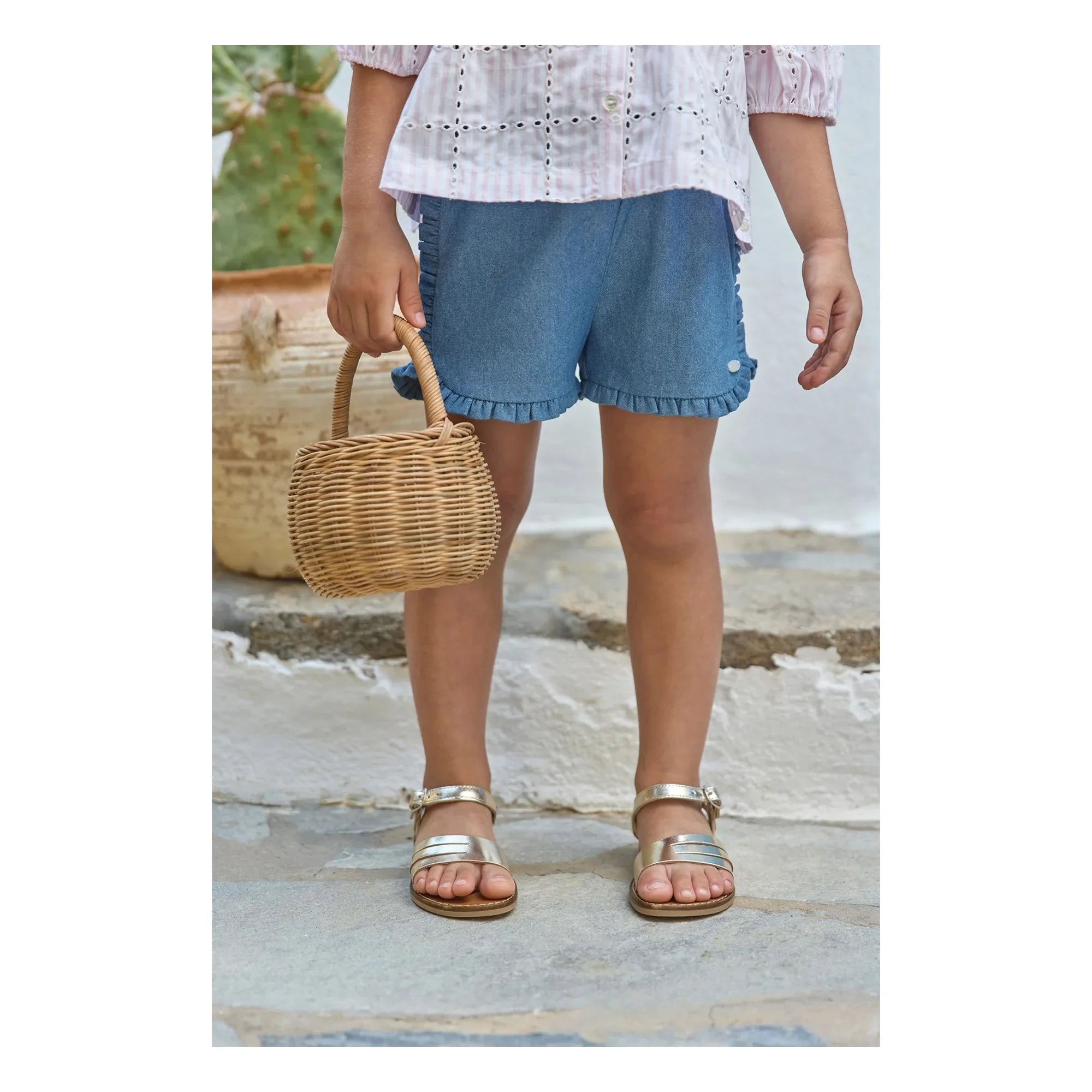 Tartine et Chocolat - Volants shorts | Denim blue