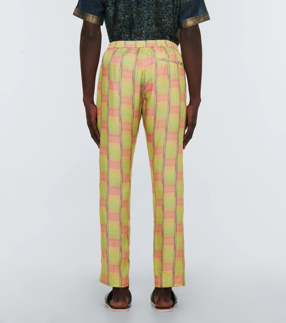 Dries Van Noten - Ekose düz paça pantolon