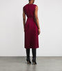 Joseph Red Volta Knit Weave Plissé Midi Dress