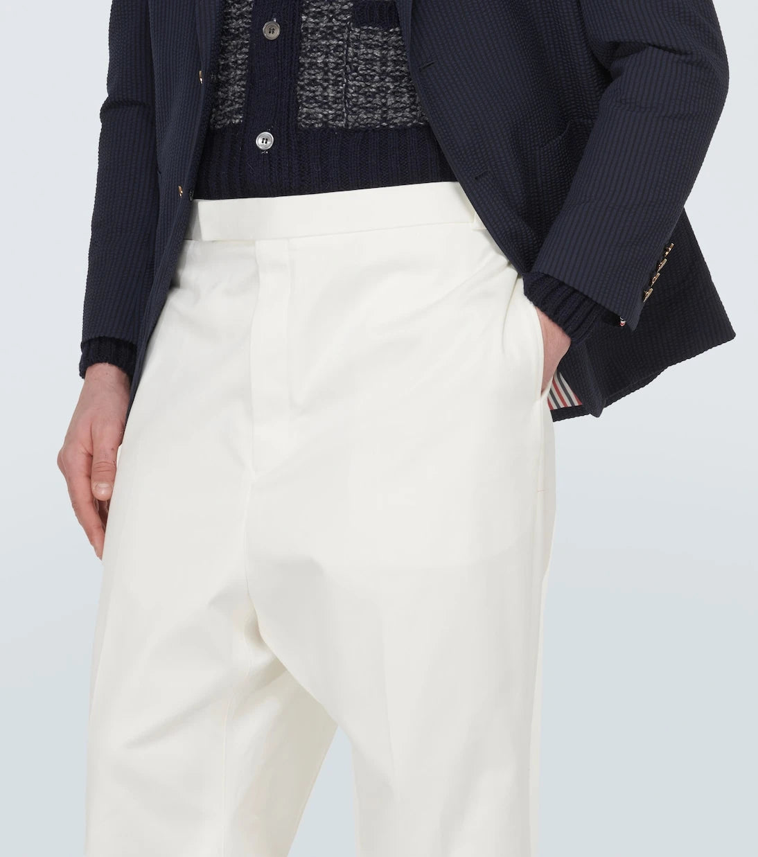 Thom Browne - High-rise cotton twill chinos