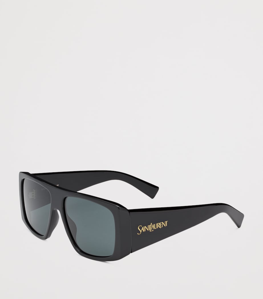 Saint Laurent Black Flat-Top Sunglasses