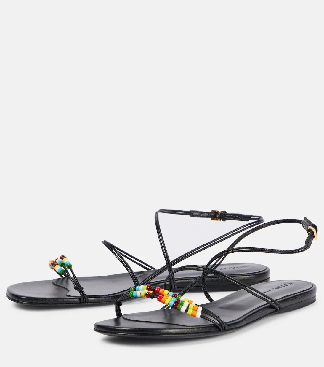 Khaite - Loop beaded leather sandals