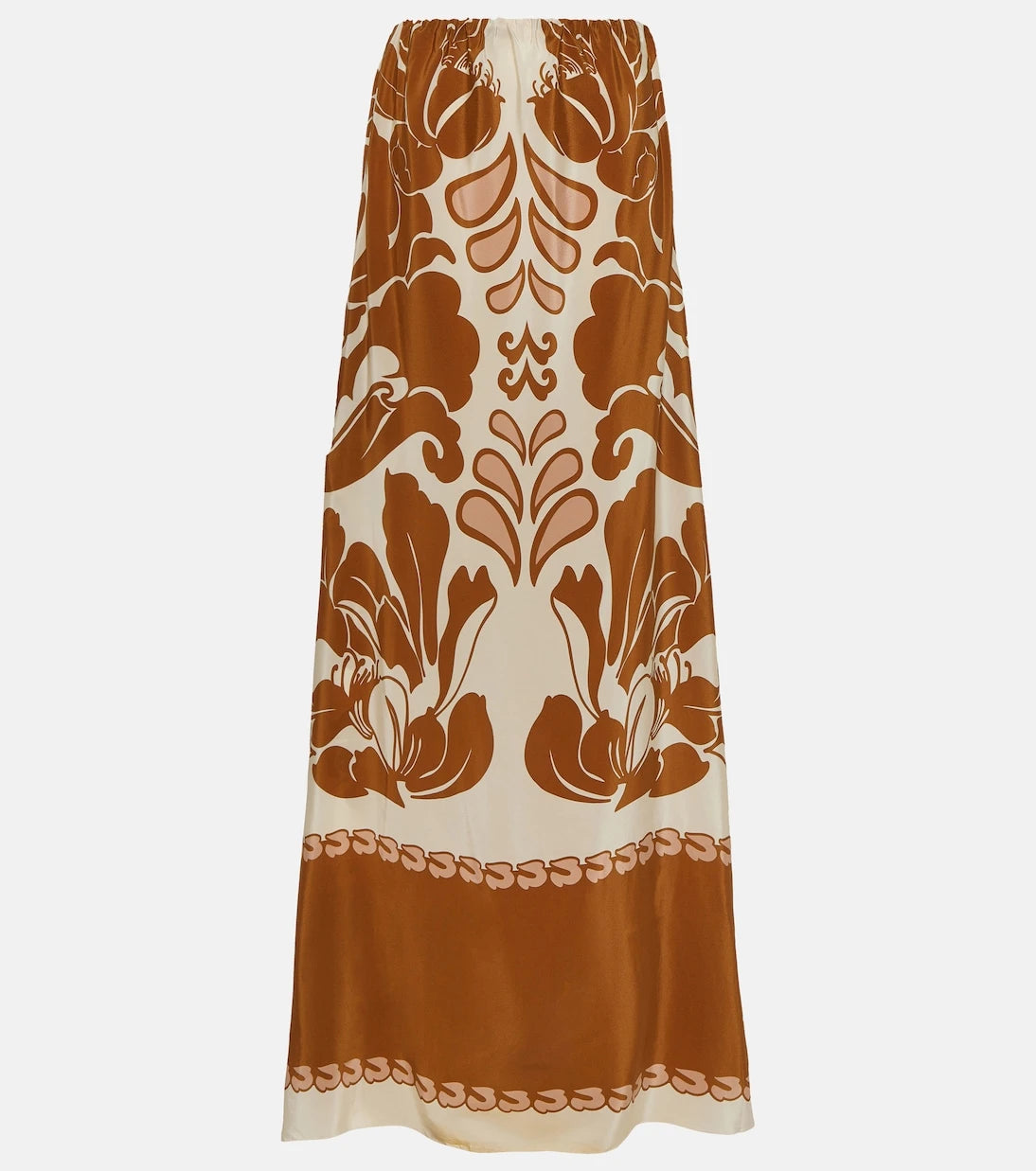 Adriana Degreas - Printed strapless silk maxi dress