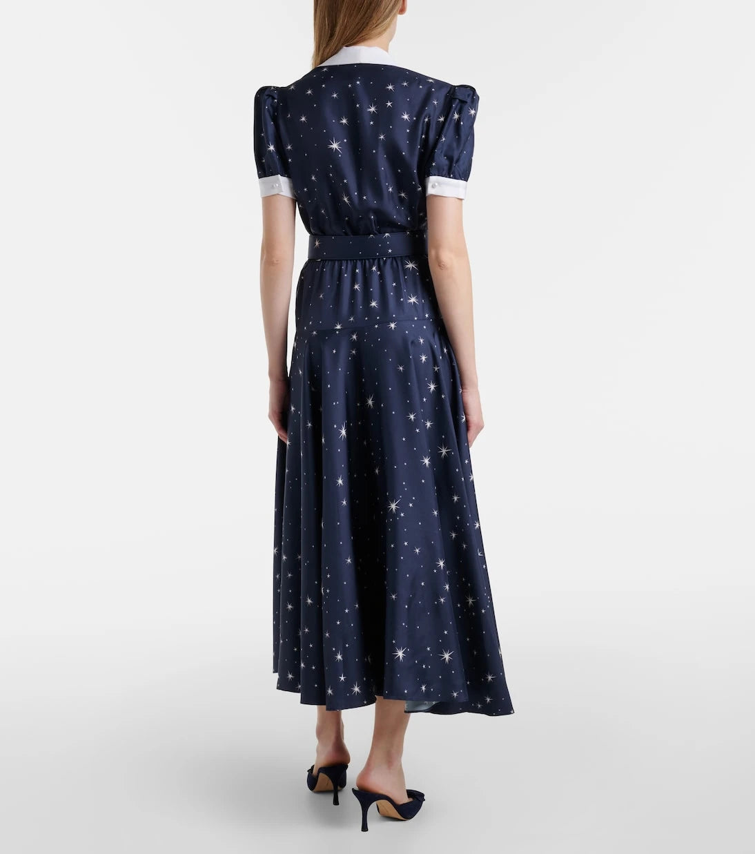Rodarte - Printed silk twill midi dress