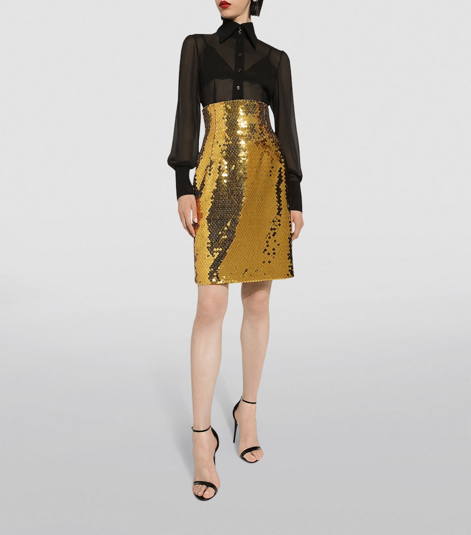 Dolce & Gabbana Multi Sequinned Mini Skirt