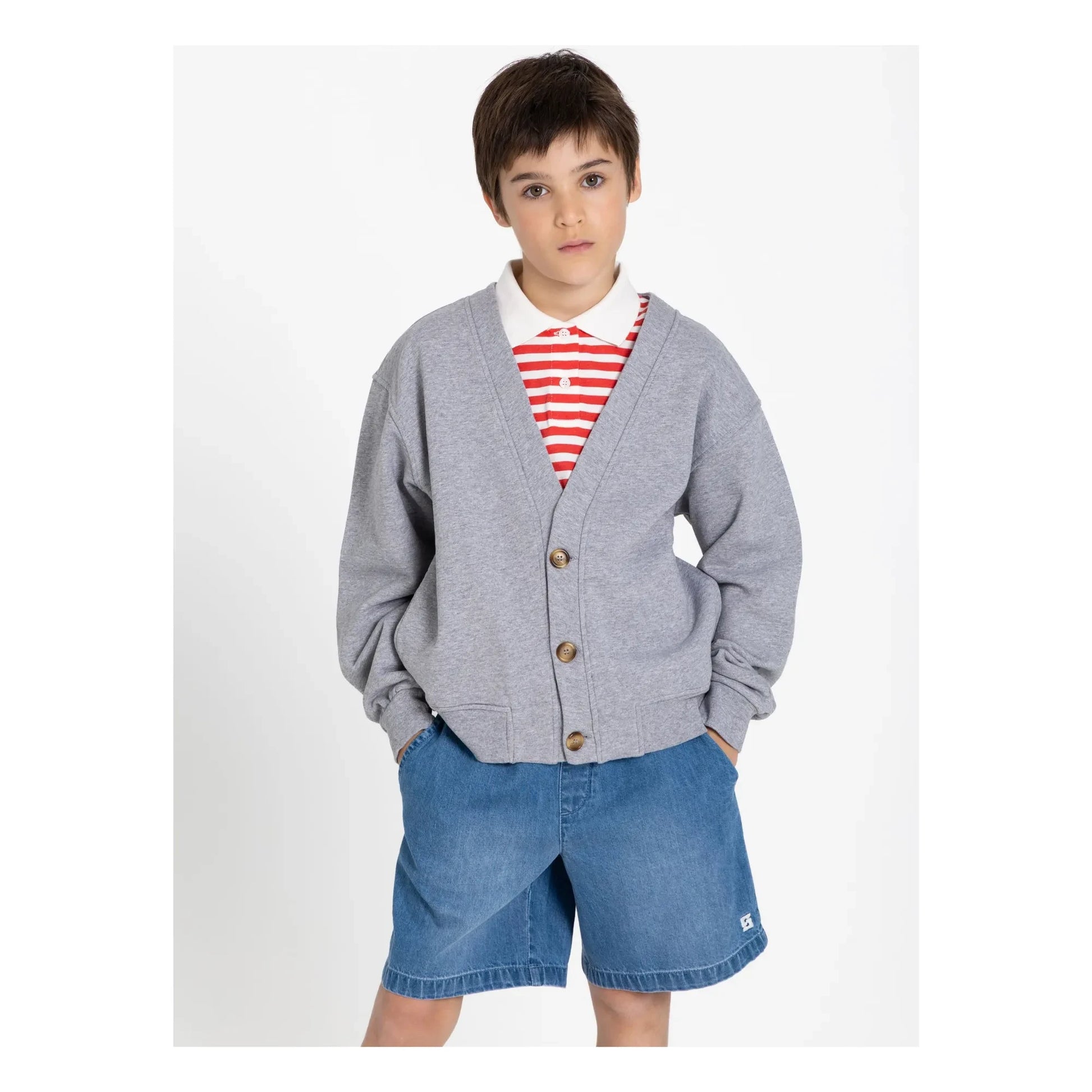 Smallable Kid - Ostmark organic cotton cardigan | Heather grey