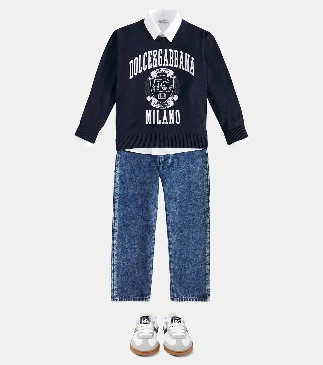 Dolce&Gabbana Kids - جينز مستقيم بشعار العلامة