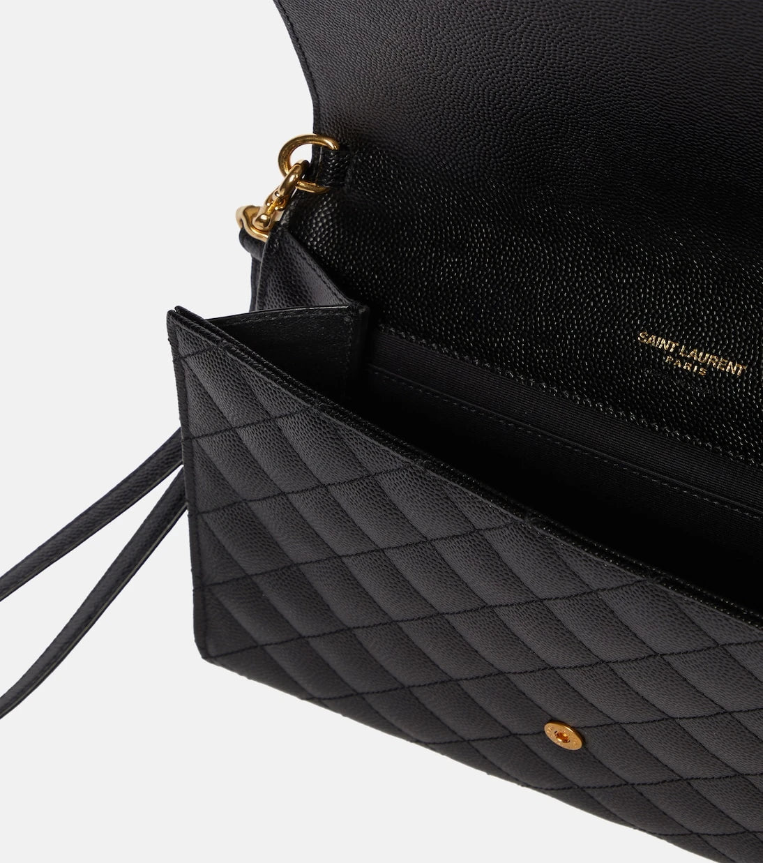 Saint Laurent - Envelope matelassé leather clutch