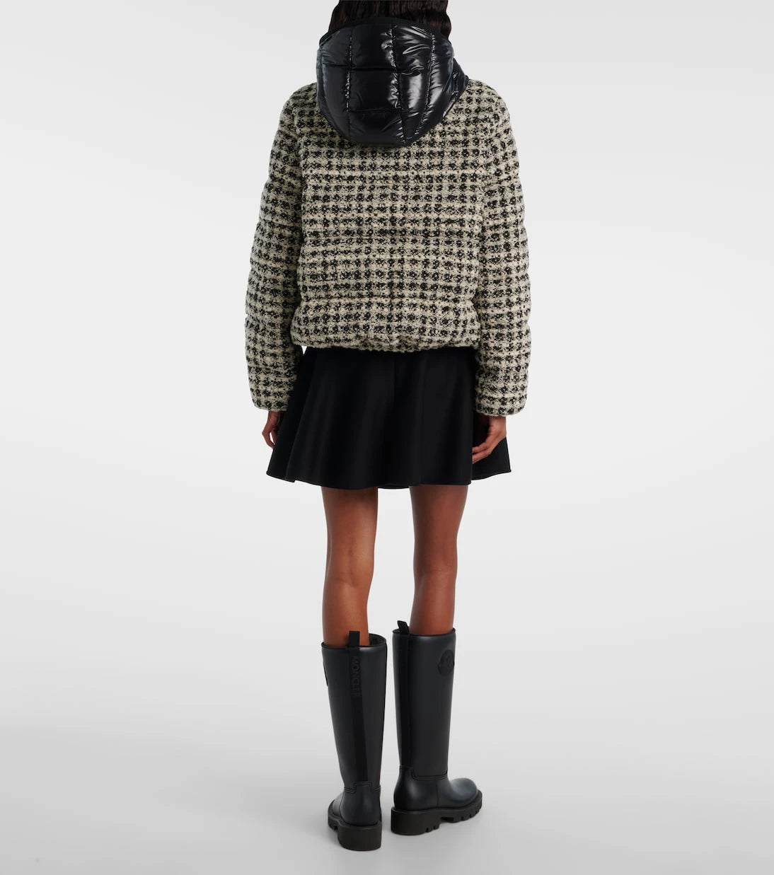 Moncler - سترة Andronne المنتفخة من صوف التويد المخلوط