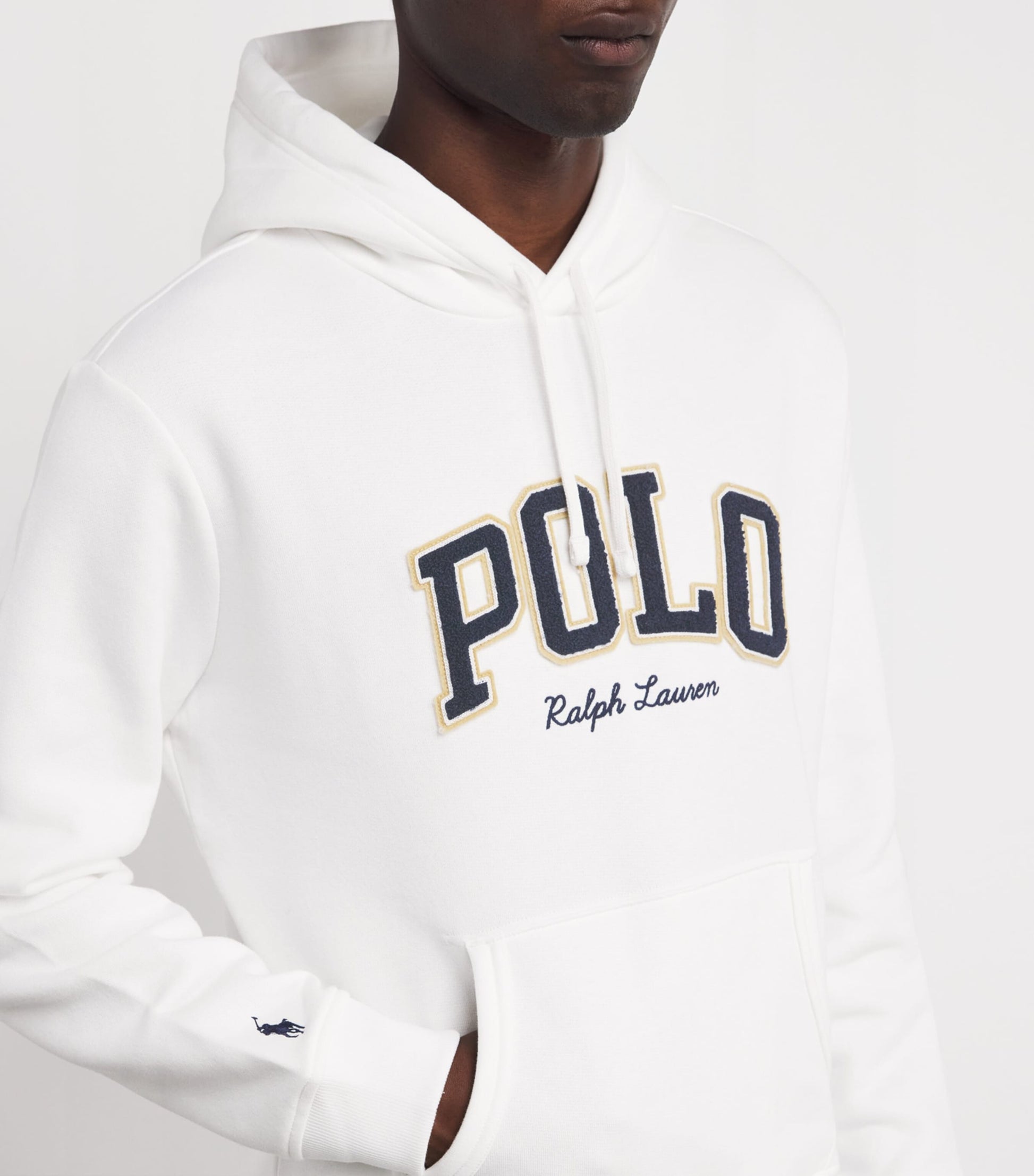 Polo Ralph Lauren White Cotton-Blend Varsity Hoodie
