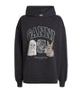 GANNI Black Organic Cotton Animal Hoodie