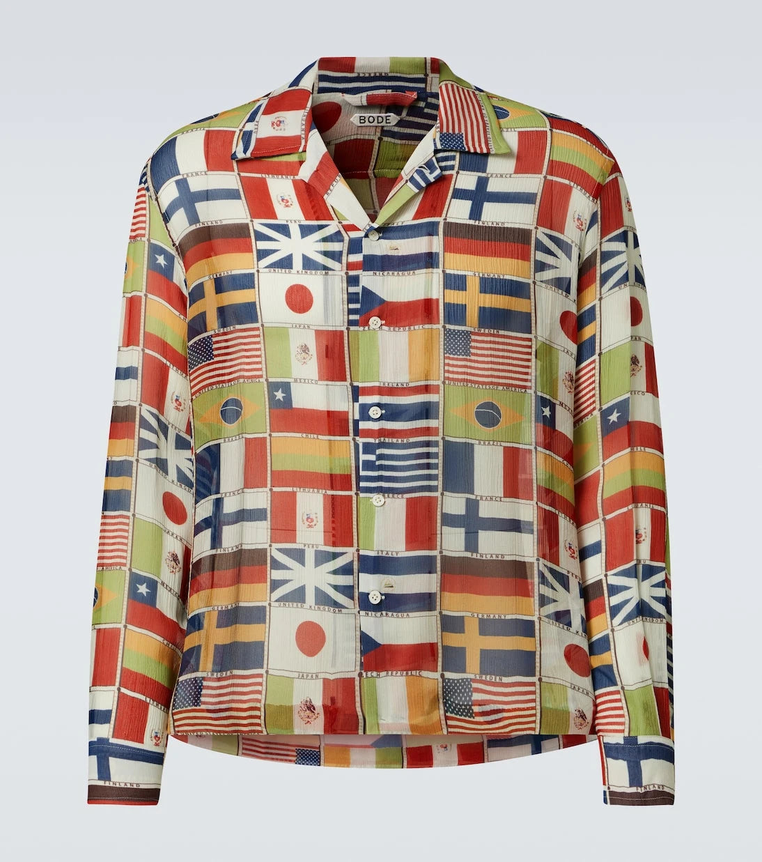 Bode - International printed silk shirt