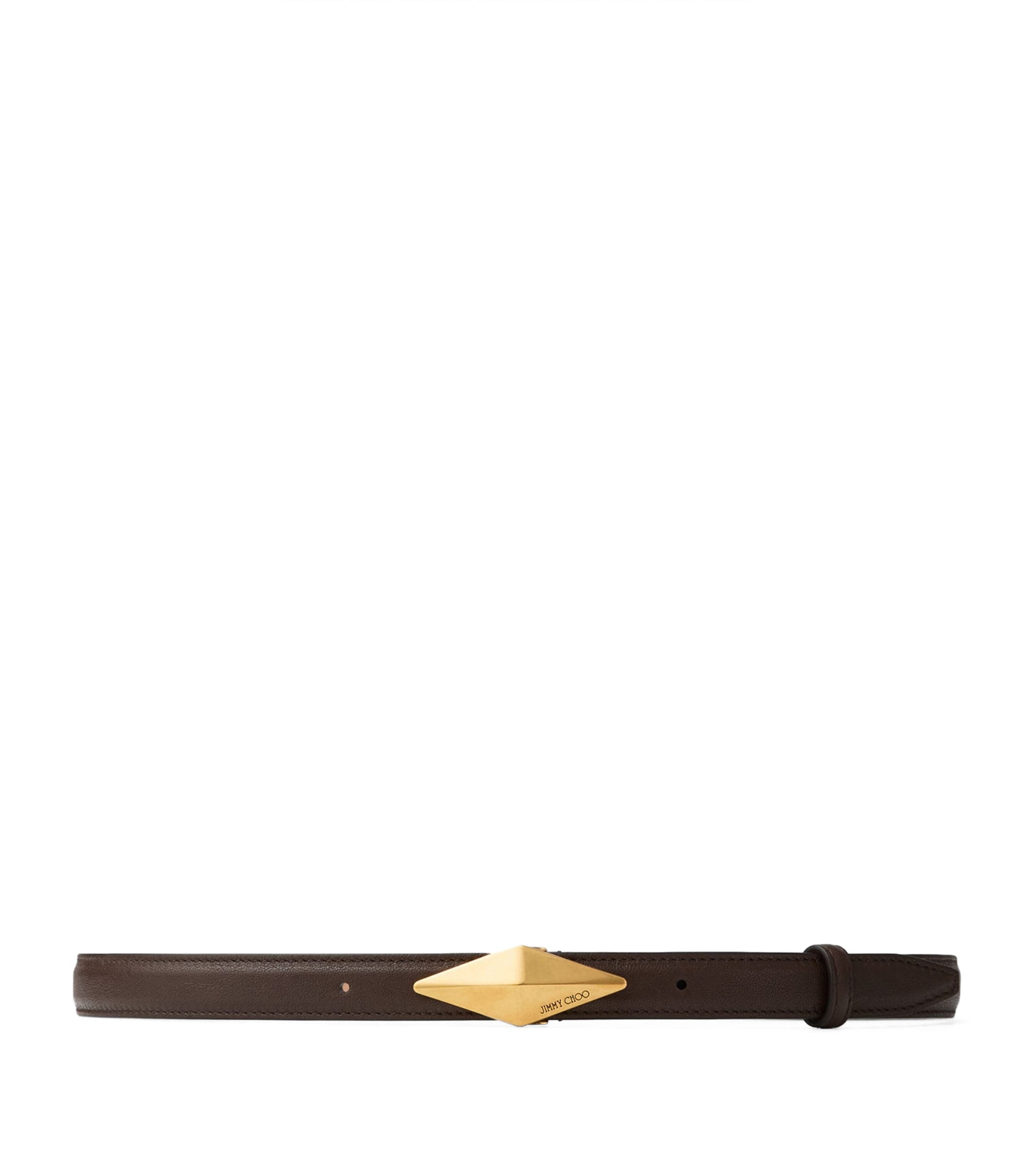 Brown Leather Diamond Clasp Belt