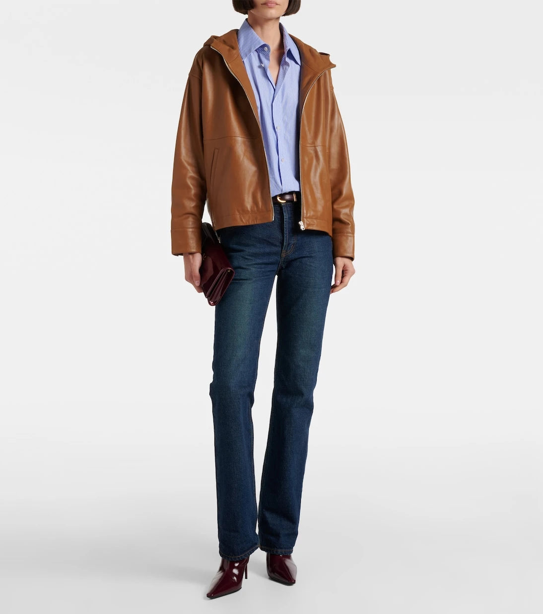 Yves Salomon - Hooded leather jacket