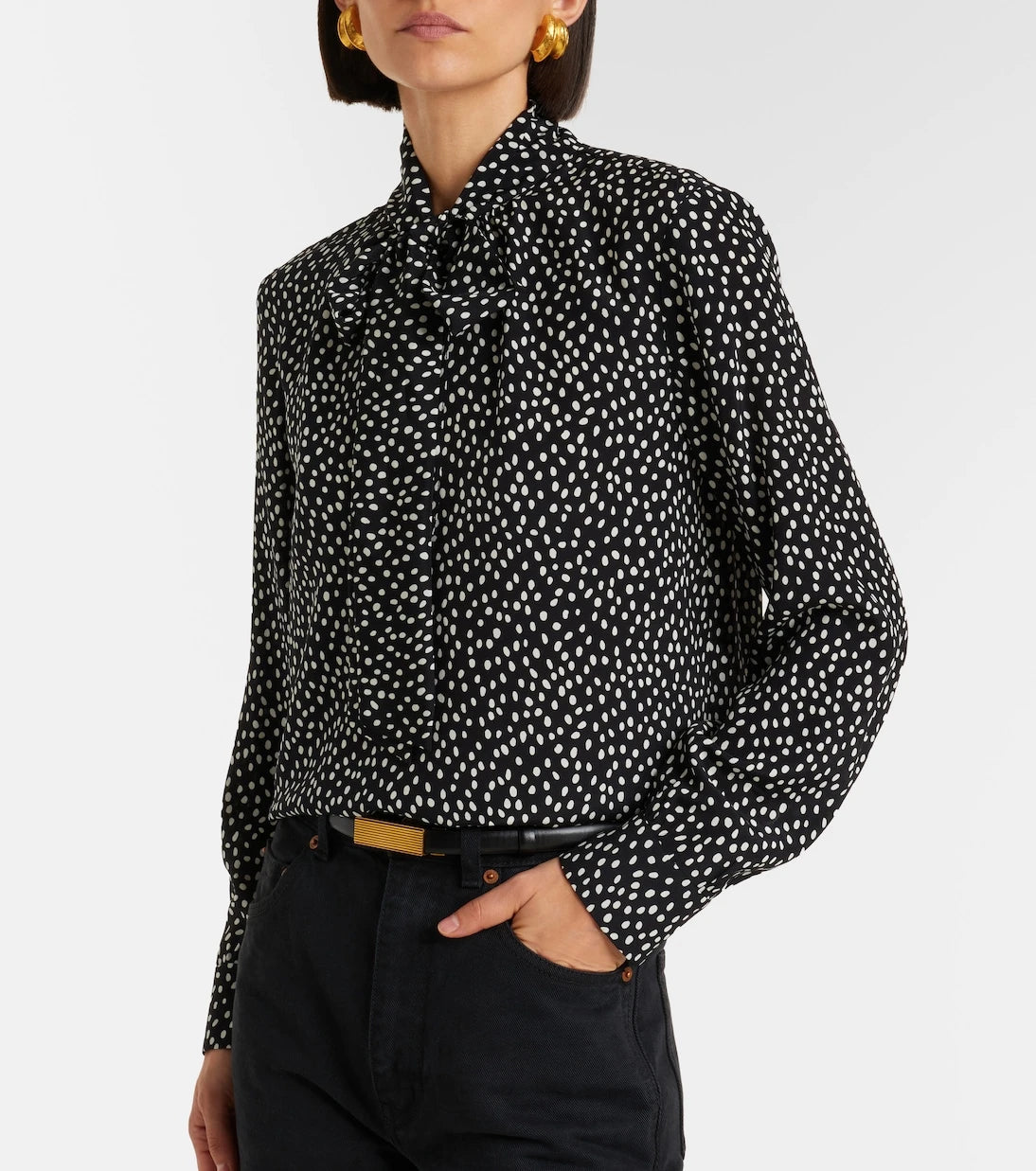 Nili Lotan - Janese bow-detail polka-dot silk blouse