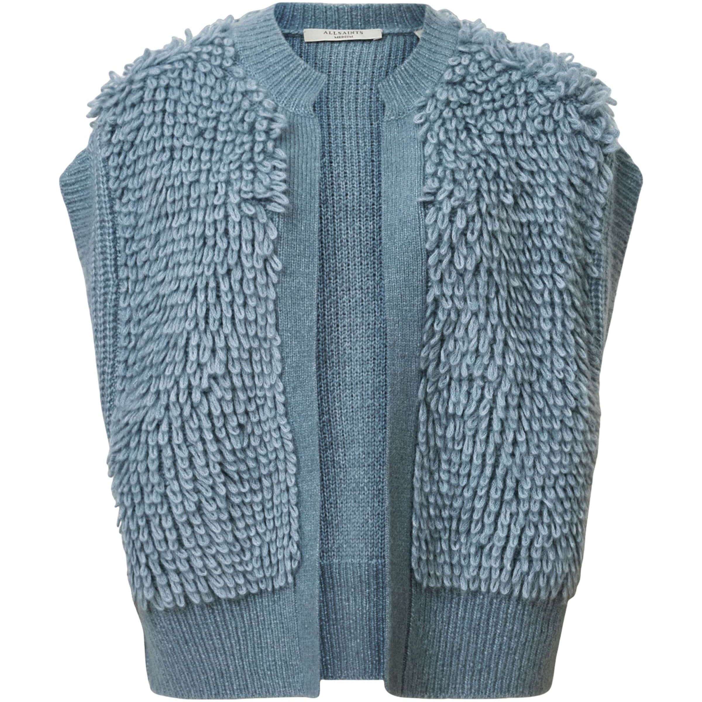 Wool-Blend Open-Front Elias Gilet SLATE BLUE