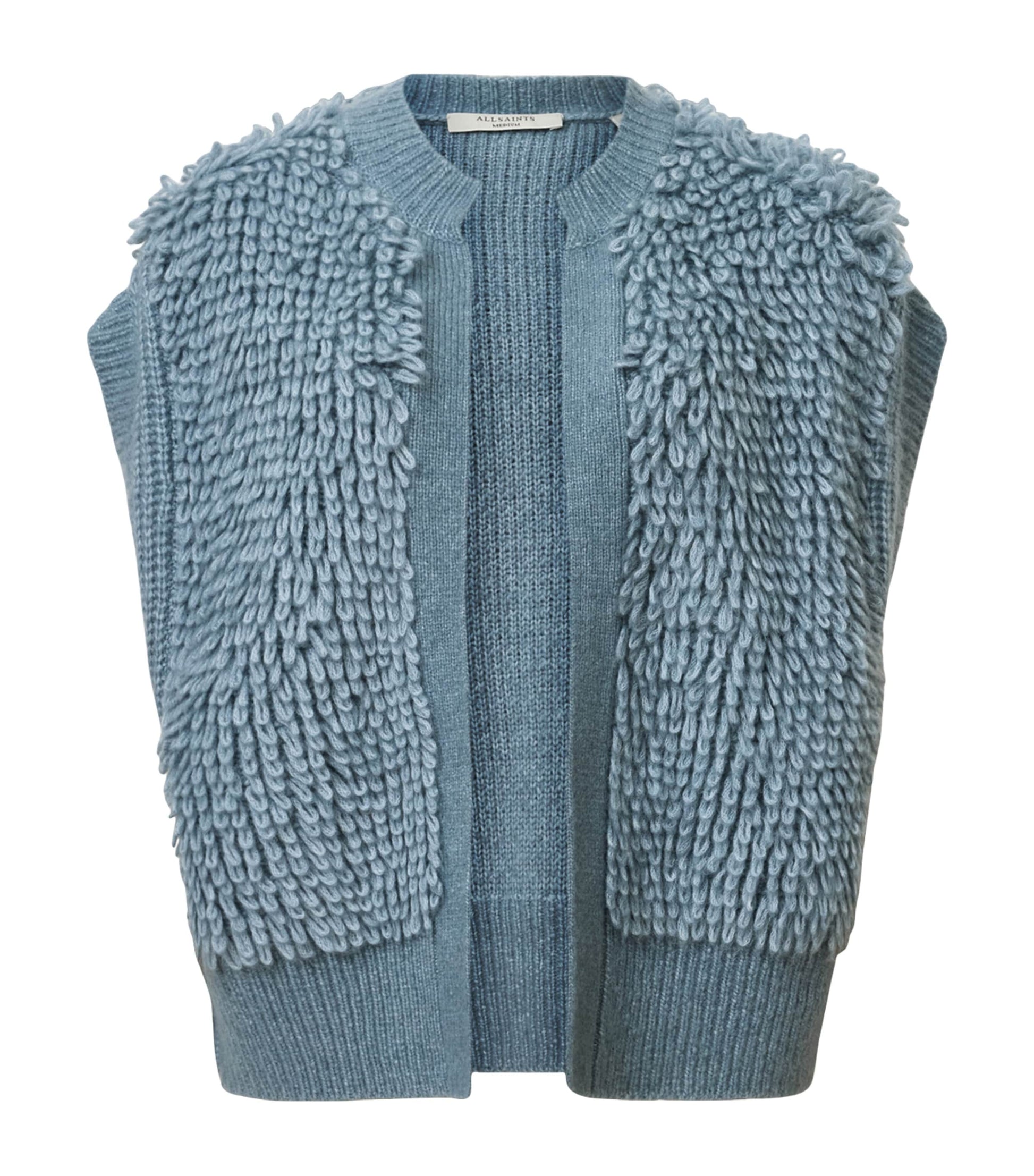 Wool-Blend Open-Front Elias Gilet SLATE BLUE