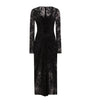 Dolce & Gabbana Multi Lace Gathered Midi Dress