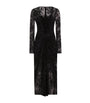 Dolce & Gabbana Multi Lace Gathered Midi Dress