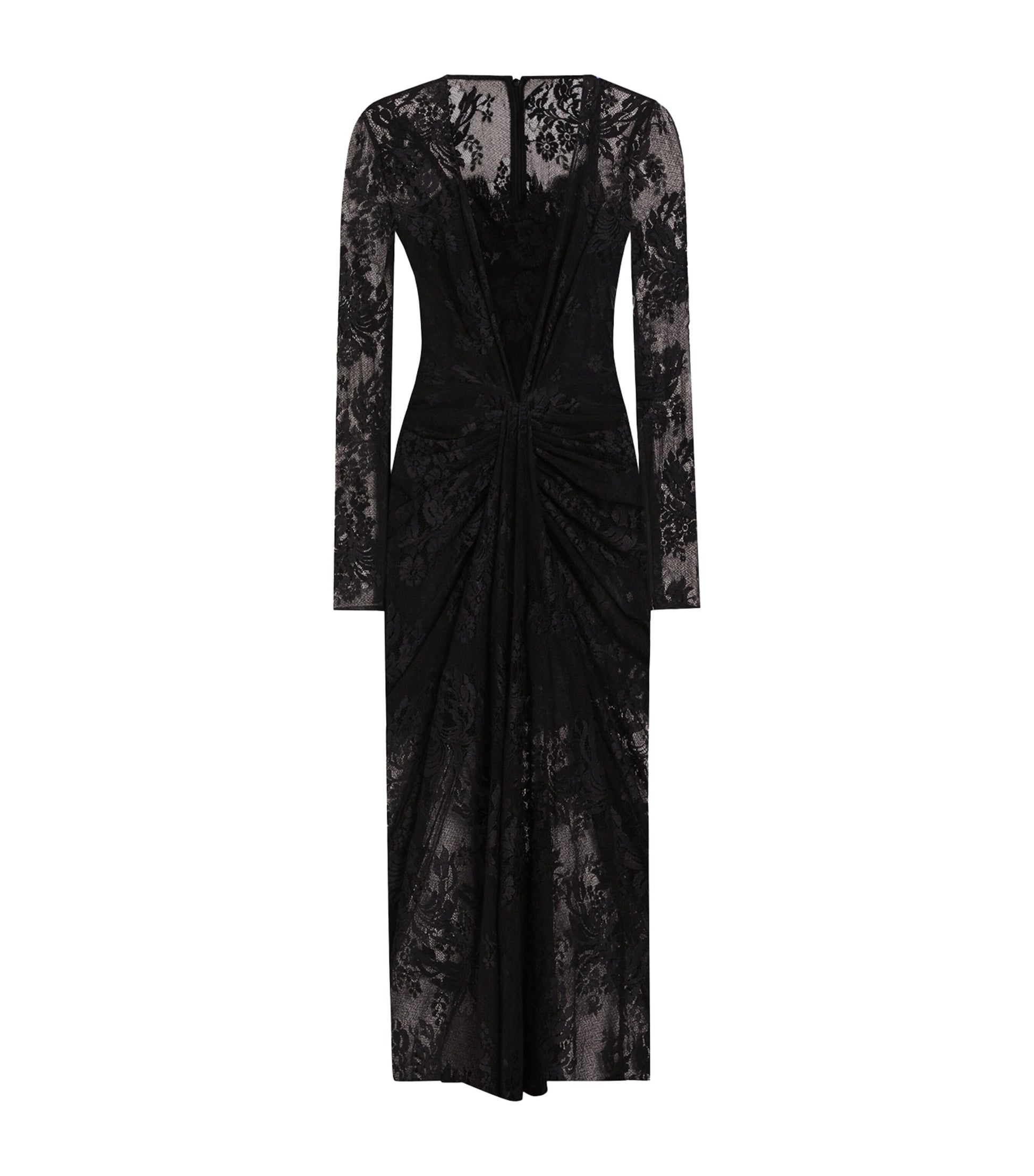 Dolce & Gabbana Multi Lace Gathered Midi Dress