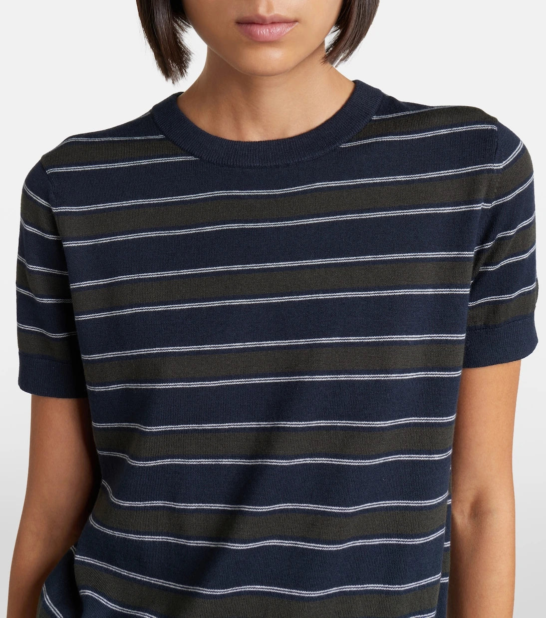 Vince - Striped cotton and cashmere sweater