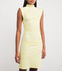 Yellow Jersey High-Neck Mini Dress