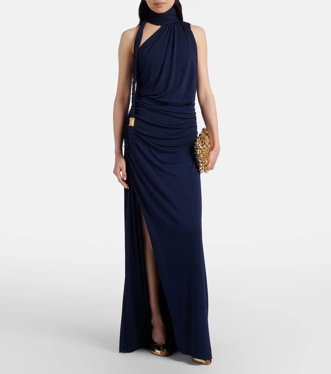 Simkhai - Moira draped scarf-detail jersey gown