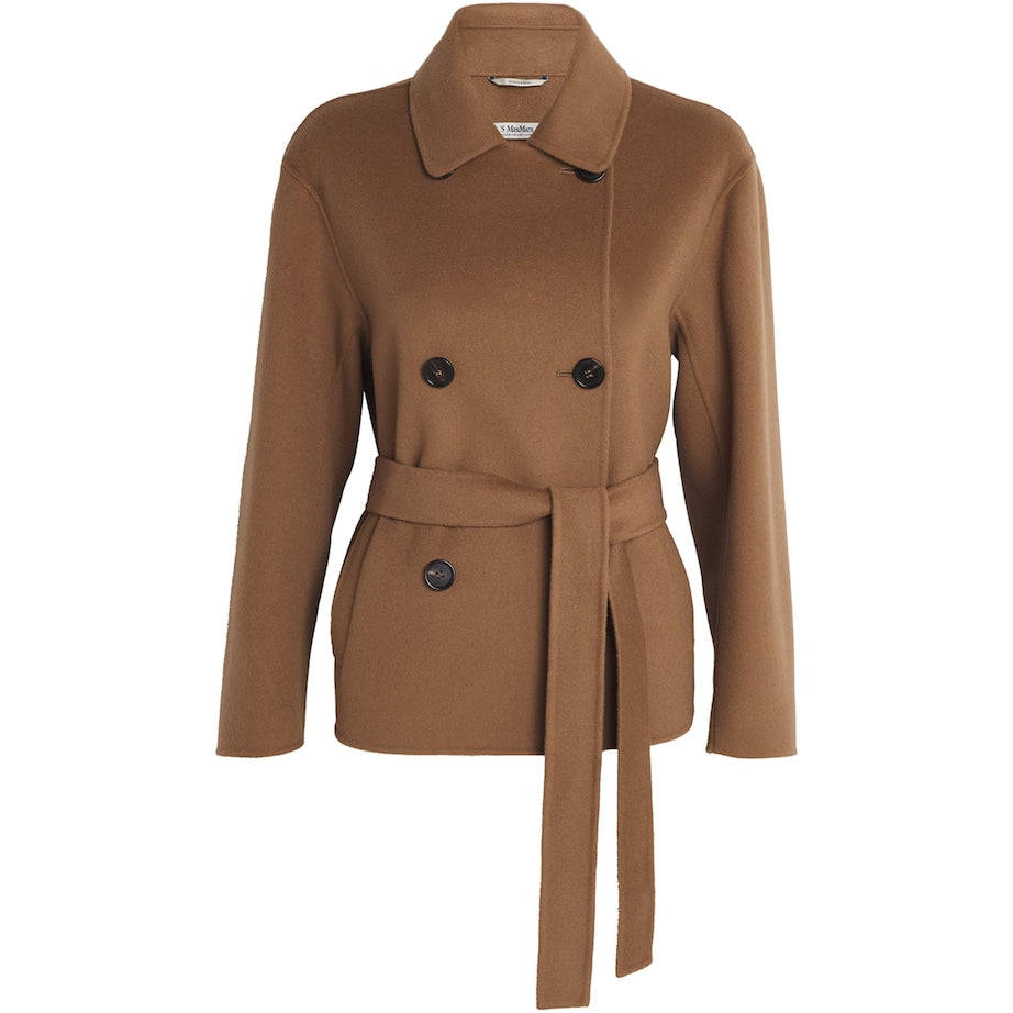 Max Mara Beige Virgin Wool Double-Breasted Coat