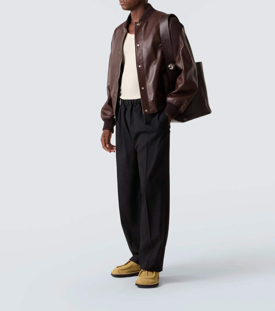 Loewe - Belted wool straight pants