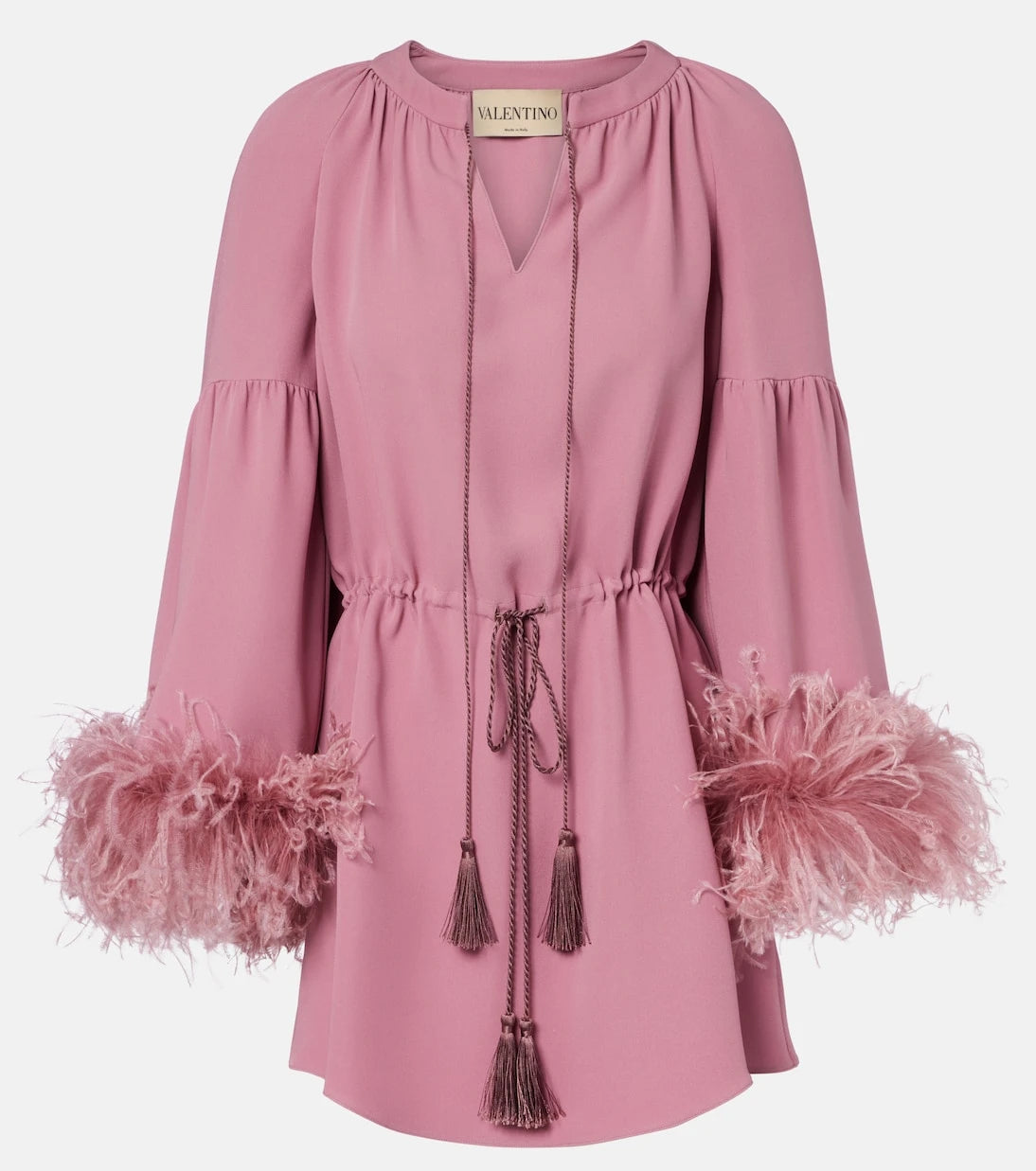 Valentino - Cady Couture feather-trimmed tunic