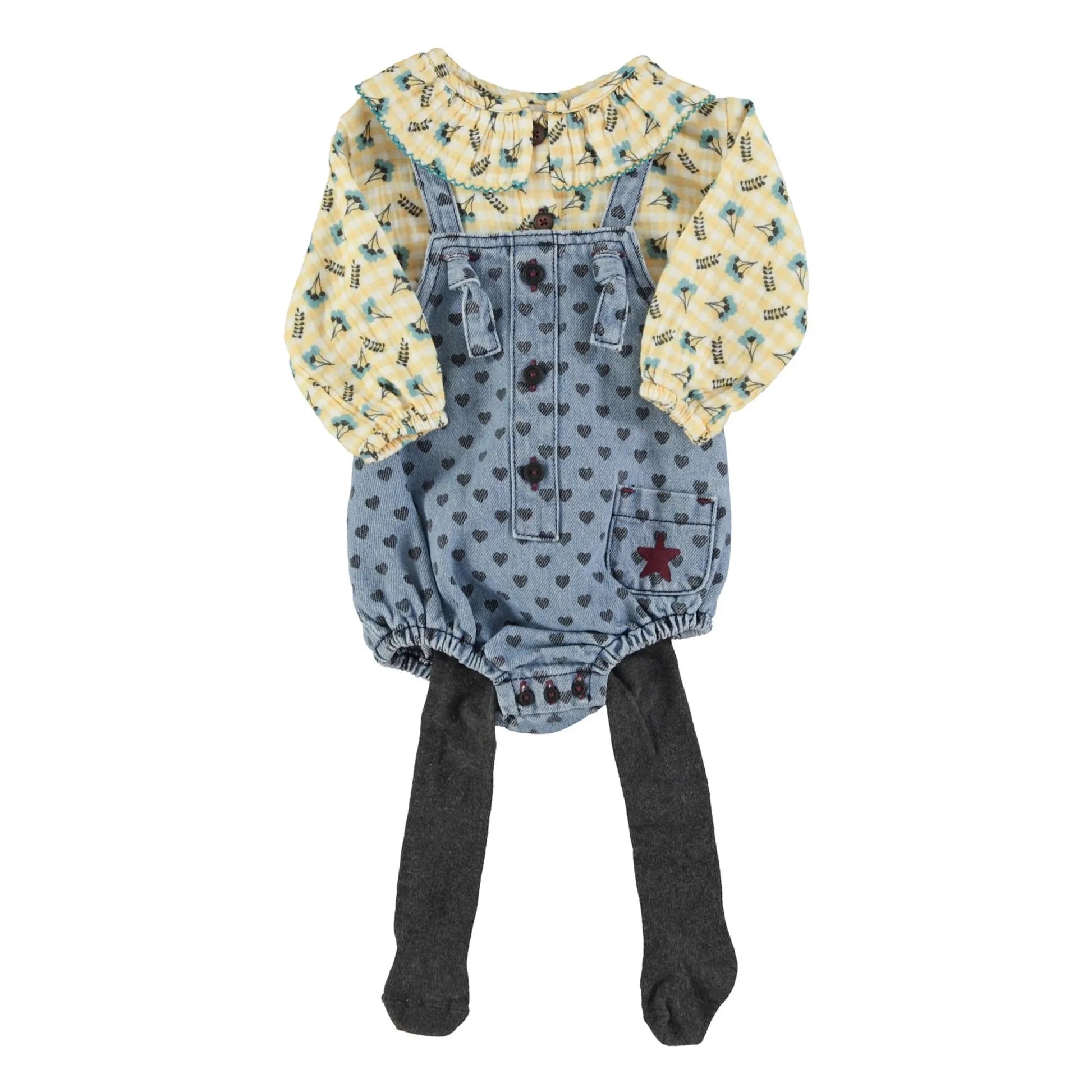 Piupiuchick - Blouse Col Claudine Flowers | Yellow